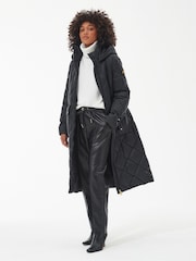 Barbour International® Boulevard Longline Quilted Black Jacket - Image 3 of 8