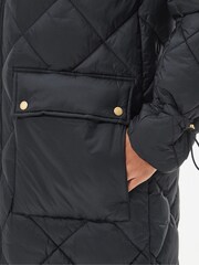 Barbour International® Boulevard Longline Quilted Black Jacket - Image 7 of 8