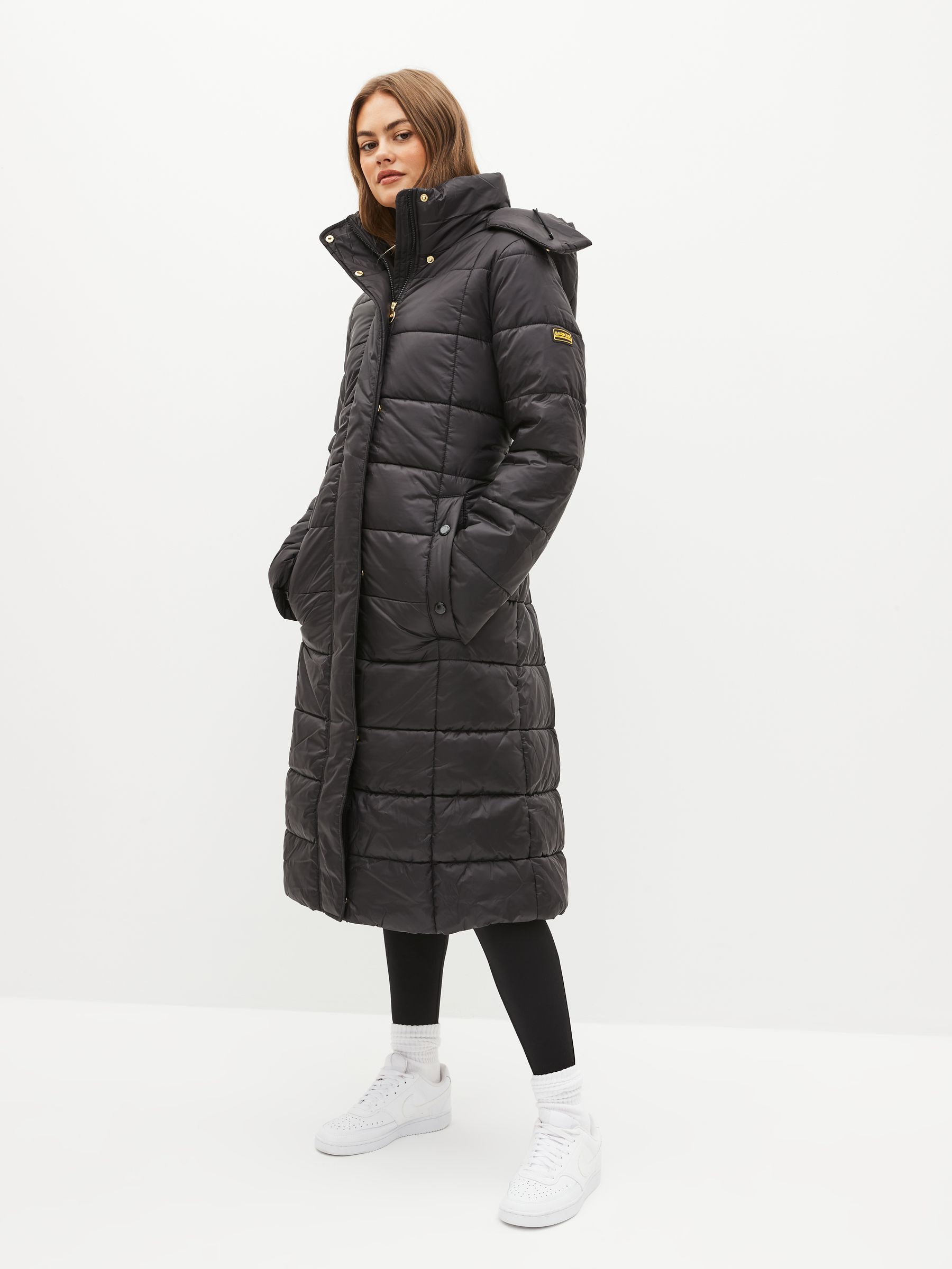 Buy Barbour International Holmes Long Line Quilted Black Jacket from Next Germany