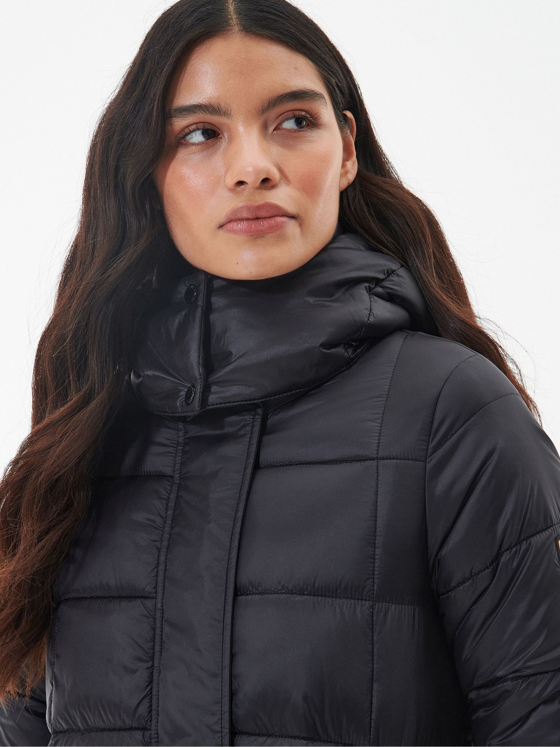 Buy Barbour International Holmes Long Line Quilted Black Jacket from Next Germany