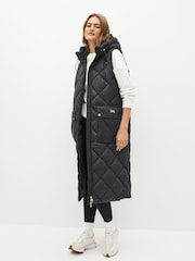 Barbour International® Bonneville Longline Quilted Black Gilet - Image 3 of 6