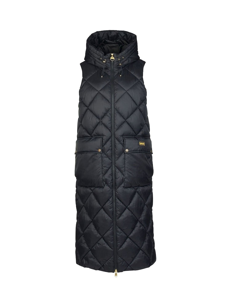 Barbour International® Bonneville Longline Quilted Black Gilet - Image 6 of 6 Barbour International® Bonneville Longline Quilted Black Gilet - Image 6 of 6