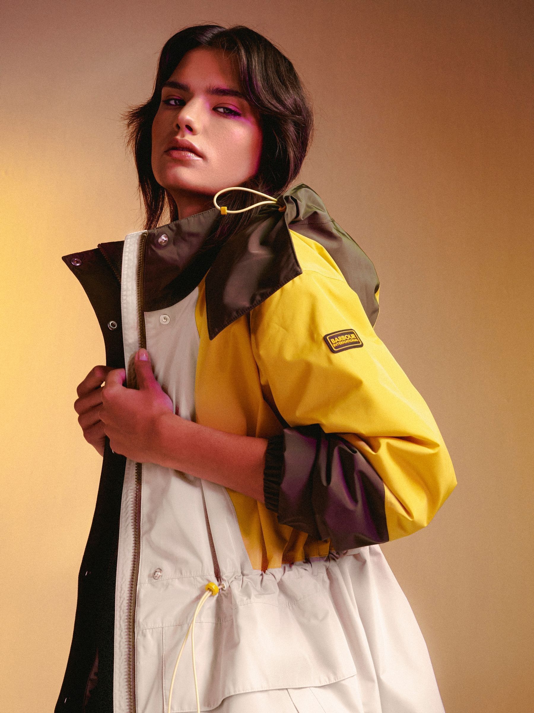 Barbour international jacket yellow sales