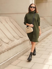 Barbour® International Holmes Knitted Green Dress - Image 1 of 8