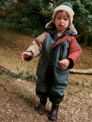 Blue Colourblock Waterproof Snowsuit (3mths-7yrs) - Image 1 of 10