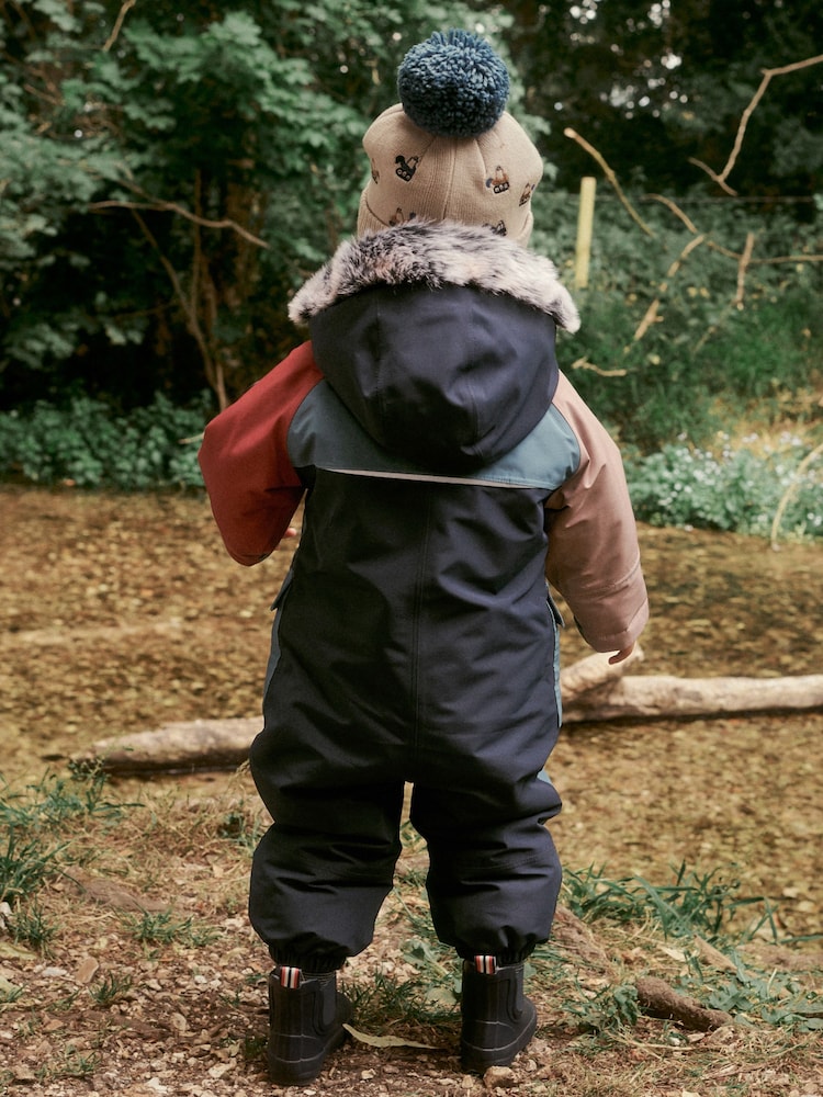 Blue Colourblock Waterproof Snowsuit (3mths-7yrs) - Image 3 of 10