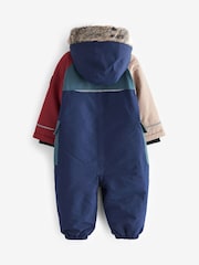 Blue Colourblock Waterproof Snowsuit (3mths-7yrs) - Image 6 of 10