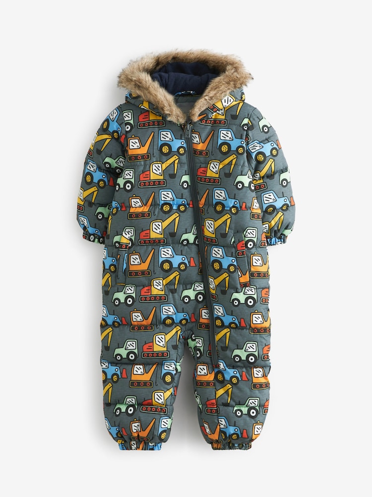 Gris Digger - Combinaison de neige avec capuche en fausse fourrure (3mths-7yrs) - Image 5 of 9