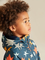 Navy Blue Star Waterproof Warm Padded Fleece Lined Puddlesuit (3mths-7yrs) - Image 5 of 9