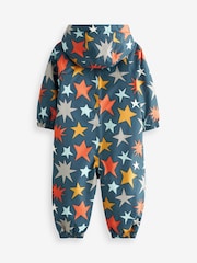 Navy Blue Star Waterproof Warm Padded Fleece Lined Puddlesuit (3mths-7yrs) - Image 7 of 9