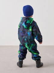 Galaxy Print Waterproof Fleece Lined Puddlesuit (3mths-7yrs) - Image 2 of 7