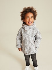 لون محايد مطبوع - Waterproof Teddy Borg Fleece Lined Coat (3mths-7yrs) - صورة 2 من 9