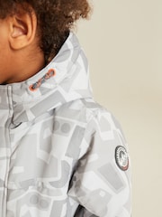 لون محايد مطبوع - Waterproof Teddy Borg Fleece Lined Coat (3mths-7yrs) - صورة 6 من 9