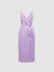 Льняное платье миди с завязкой сбоку Reiss Esme - Image 2 of 6