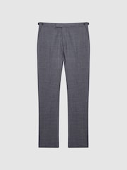 Reiss Navy Leadenhall Slim Fit Dogtooth Trousers - Image 1 of 5