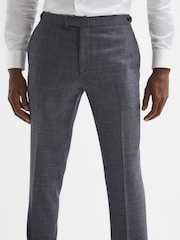Reiss Navy Leadenhall Slim Fit Dogtooth Trousers - Image 3 of 5