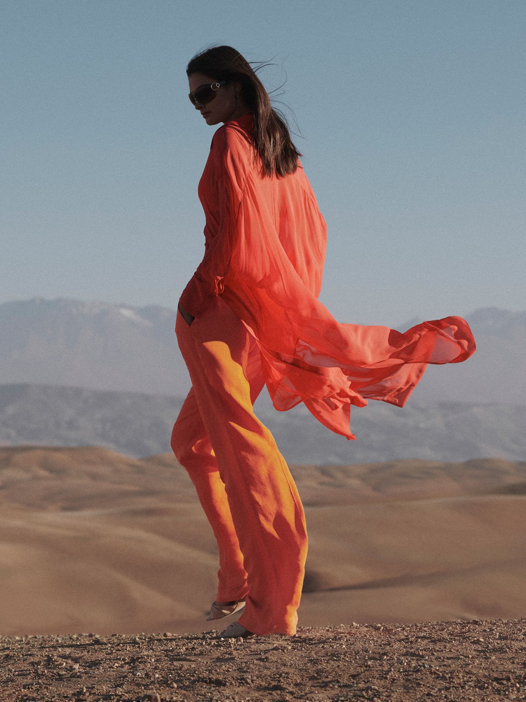 Reiss Coral Sheer Kaftan
