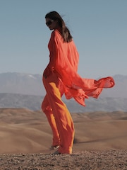 Reiss Coral Ava Sheer Kaftan - Image 1 of 8