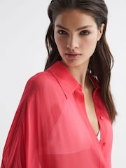 Reiss Coral Ava Sheer Kaftan - Image 4 of 8