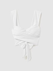 Reiss White Cristina Wrap Design Bikini Top - Image 2 of 6