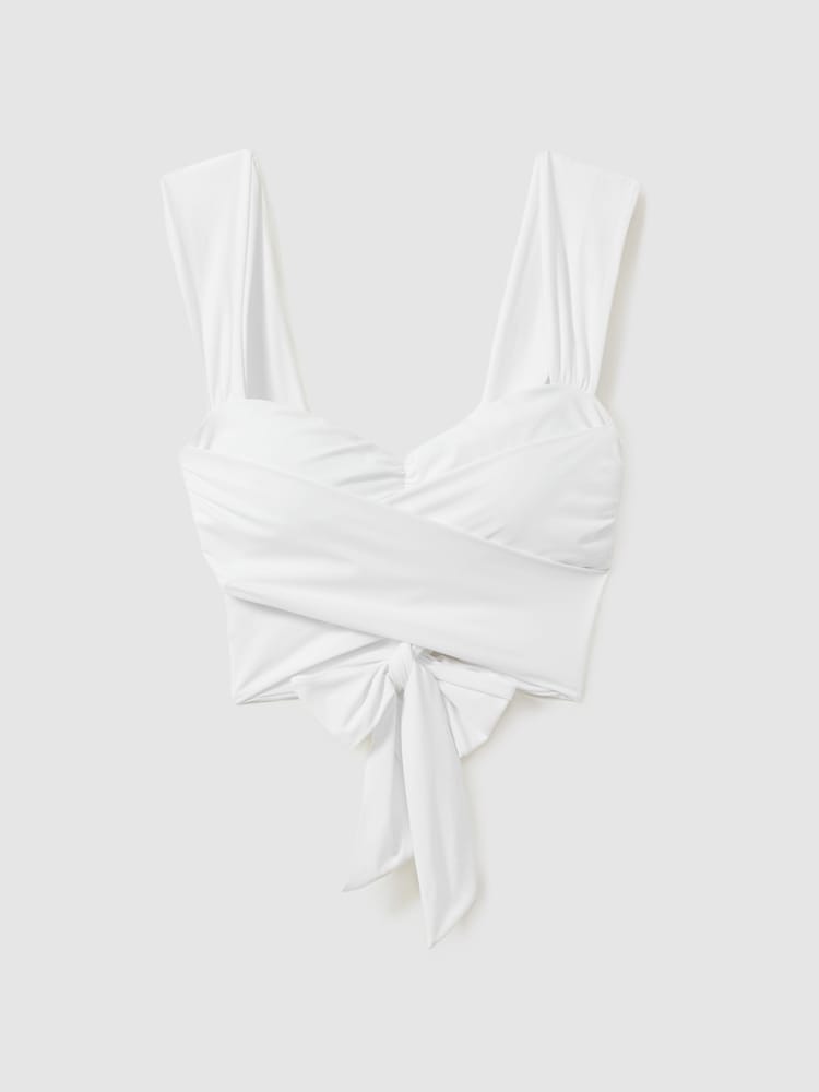 Reiss White Cristina Wrap Design Bikini Top - Image 2 of 6