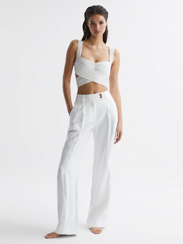 Reiss White Cristina Wrap Design Bikini Top - Image 6 of 6