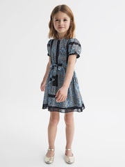 Vestido con estampado floral y mangas abullonadas Alianna de Reiss - Imagen 1 de 6
