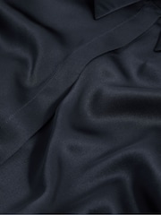 Reiss Navy Hailey Silk Double-Cuff Button-Through Shirt - Image 5 of 6