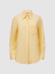 Reiss Lemon Campbell Linen Long Sleeve Shirt - Image 2 of 7