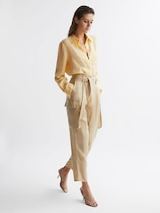 Reiss Lemon Campbell Linen Long Sleeve Shirt - Image 3 of 7