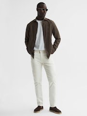 Reiss Bitter Chocolate Ruban Linen Button-Through Shirt - Image 3 of 6