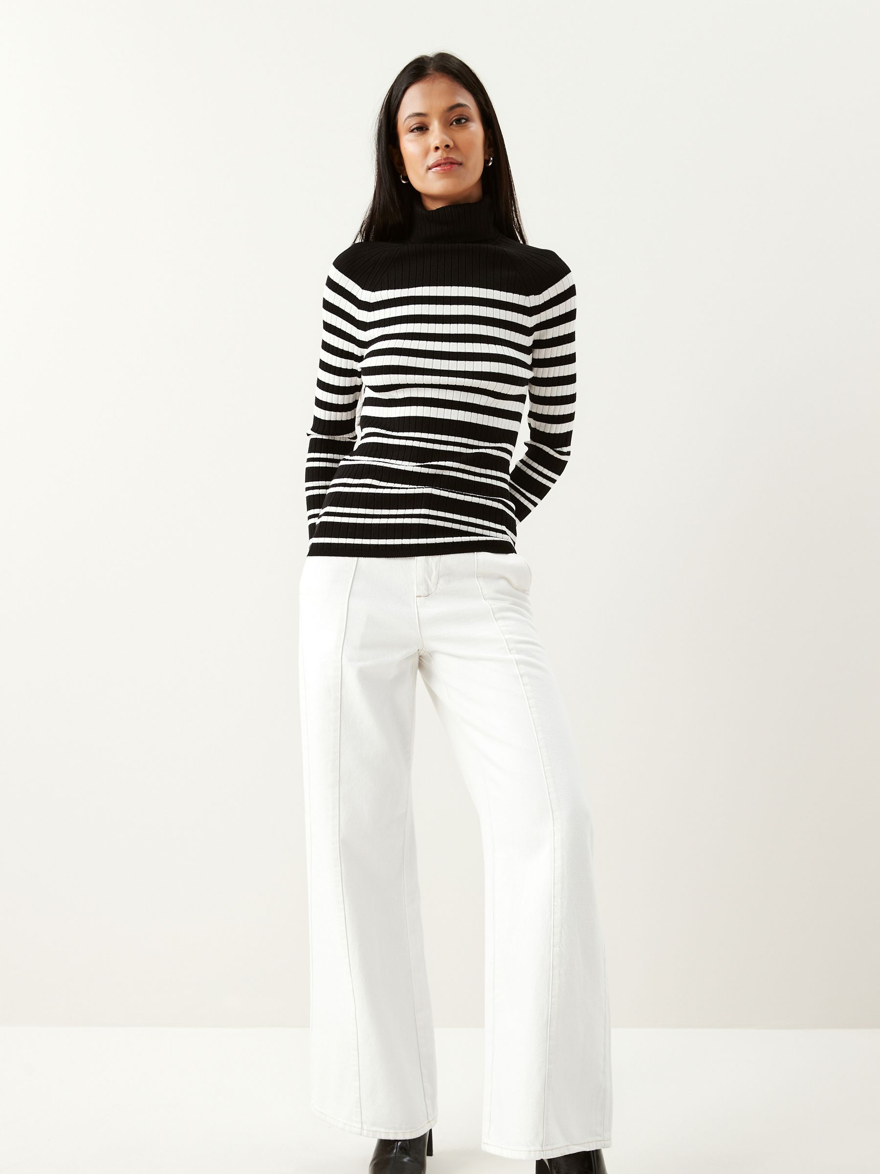Womens ribbed roll neck jumper deals
