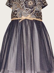 Monsoon Baby Blue Jasmine Jacquard Tulle Dress - Image 1 of 3
