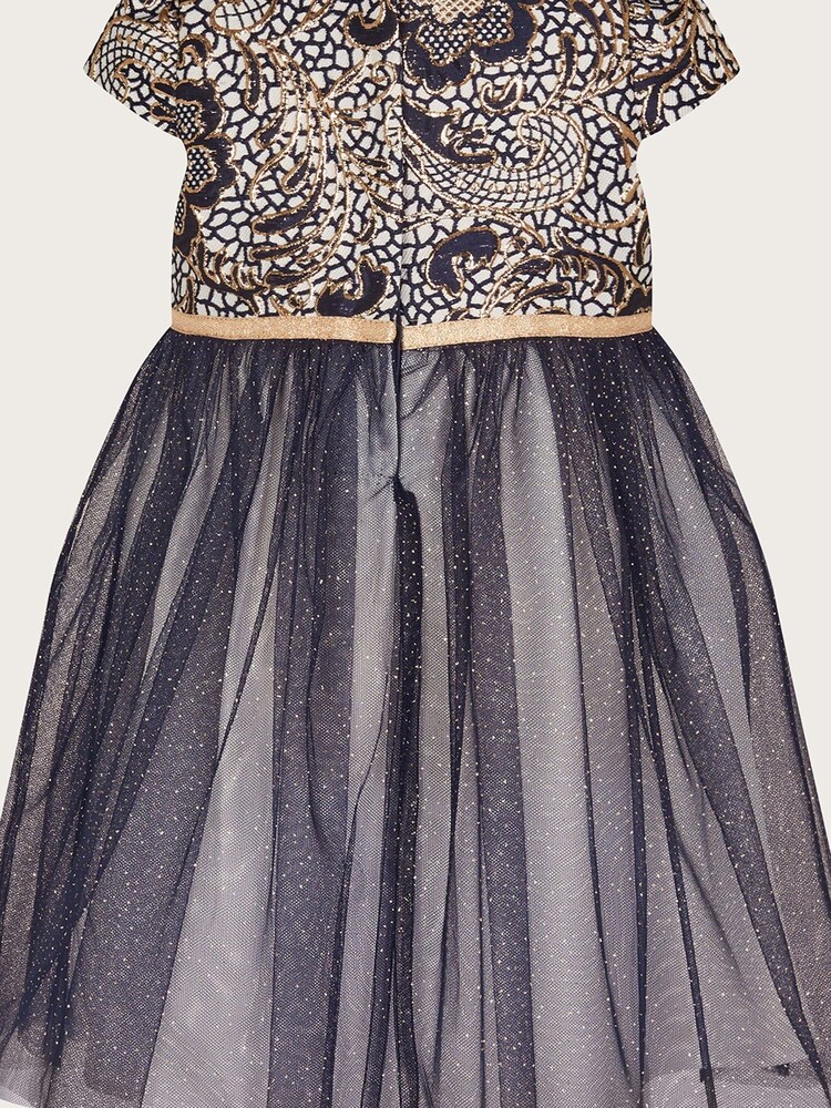 Monsoon Baby Blue Jasmine Jacquard Tulle Dress - Image 2 of 3