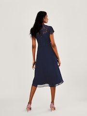Monsoon Blue Louise Lace Midi Dress - Image 2 of 4