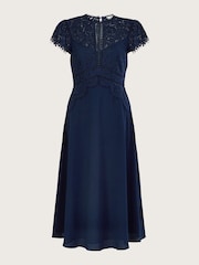 Monsoon Blue Louise Lace Midi Dress - Image 4 of 4