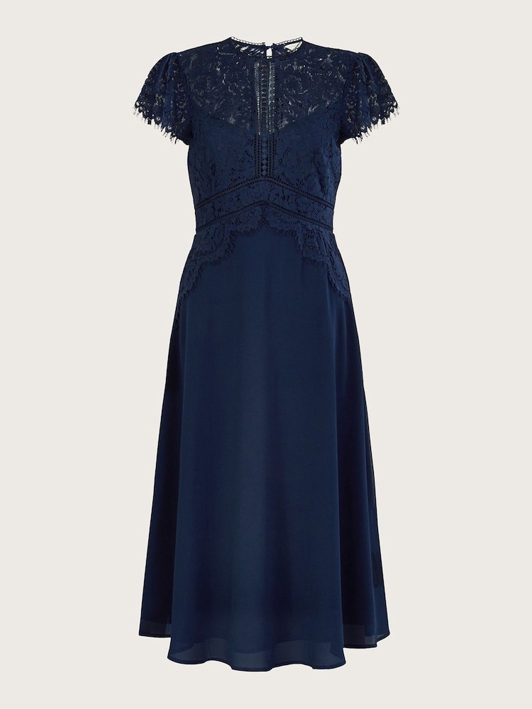 Monsoon Blue Louise Lace Midi Dress - Image 4 of 4