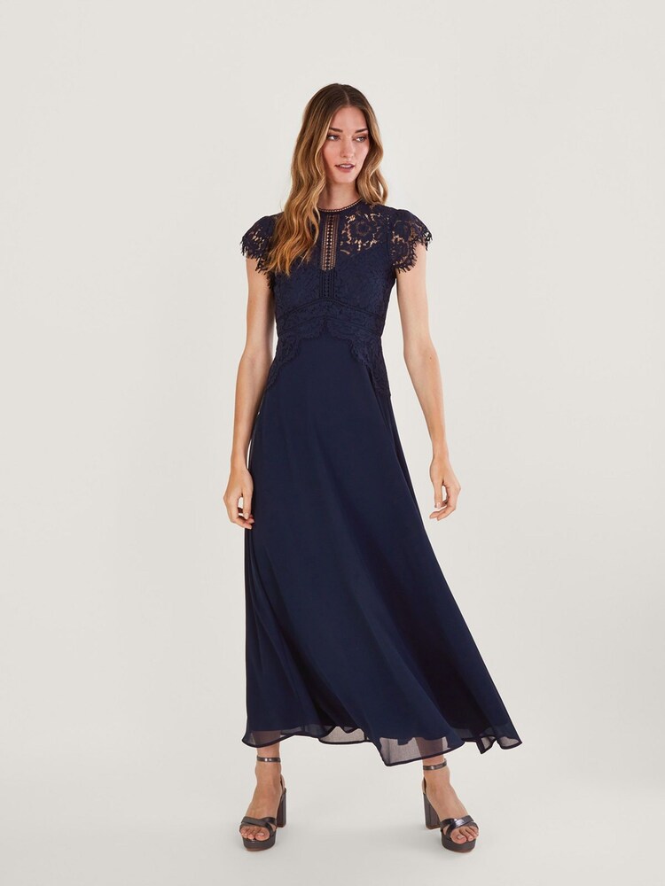 Monsoon Blue Louise Lace Maxi Dress - Image 1 of 4
