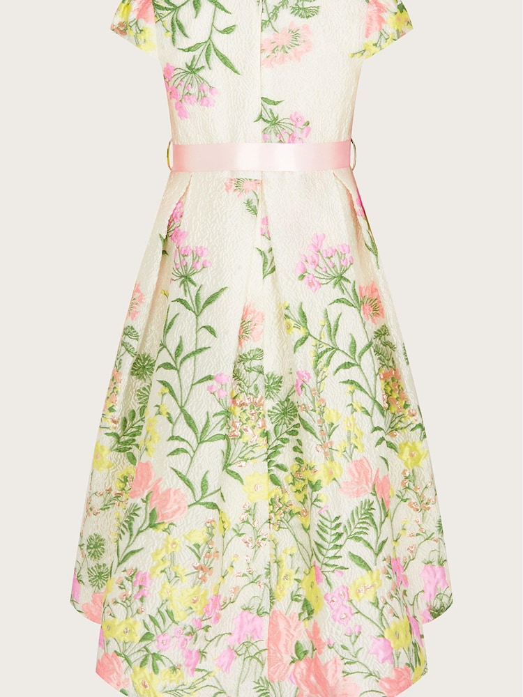Monsoon Natural Katharine Floral Jacquard Dress - Image 2 of 3