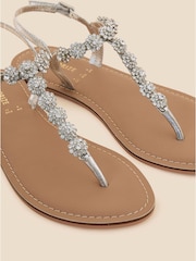 Accessorize Silver Reno Sparkle Diamanté Sandals - Image 2 of 2