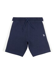 U.S. Polo Assn. Blue Mens Interlock Sports Side 100% Cotton Stripe Shorts - Image 4 of 5