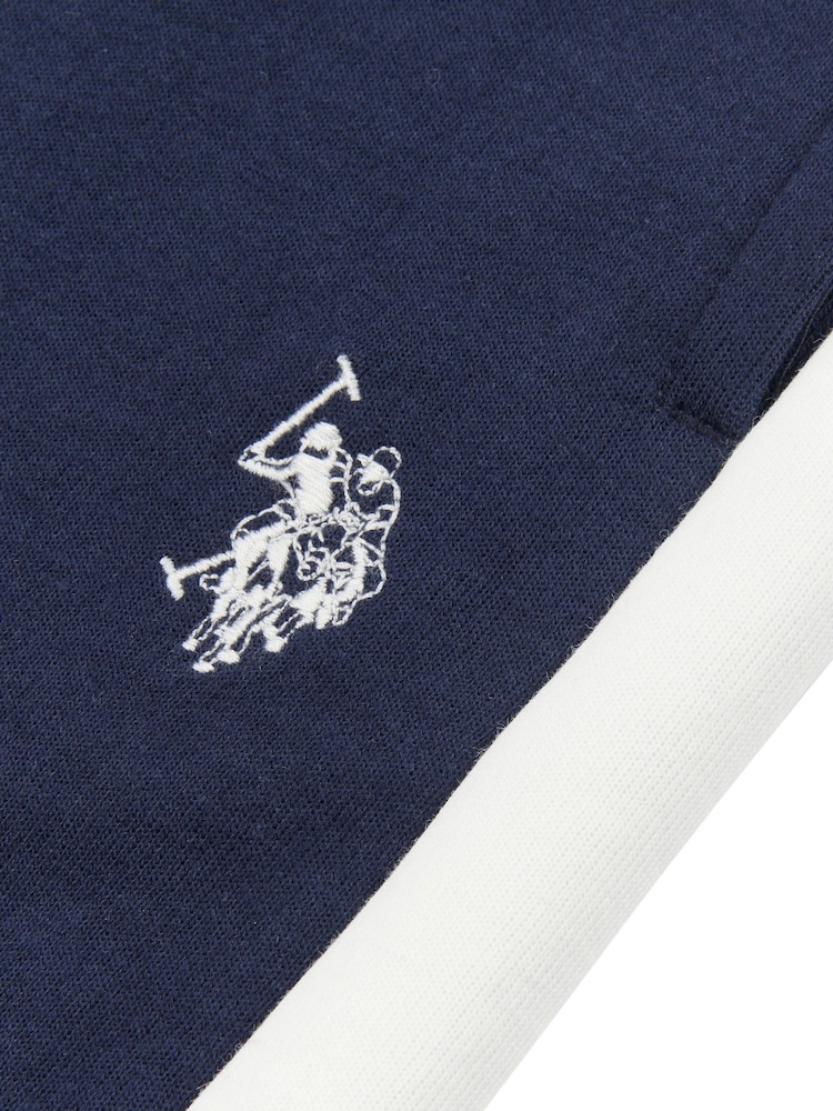 U.S. Polo Assn. Blue Mens Interlock Sports Side 100% Cotton Stripe Shorts - Image 5 of 5