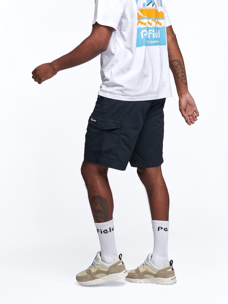 Penfield Black P Bear 100% Cotton Cargo Shorts - Image 2 of 6 Penfield Black P Bear 100% Cotton Cargo Shorts - Image 2 of 6