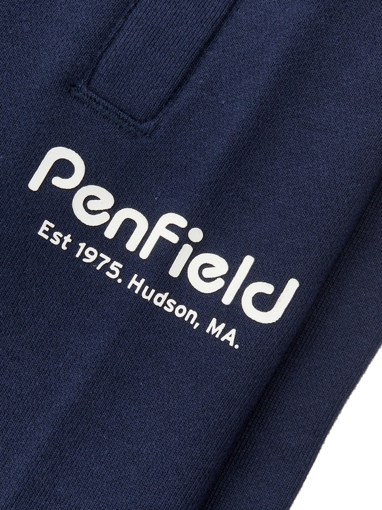 Penfield Blue 100% Cotton Hudson Script Sweat Shorts - Image 5 of 5 Penfield Blue 100% Cotton Hudson Script Sweat Shorts - Image 5 of 5