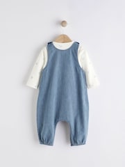 أزرق دنيم - Baby Dungaree and Bodysuit Set (0mths-2yrs) - صورة 2 من 9