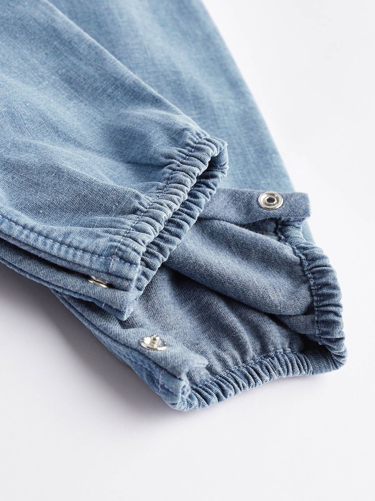 Denim Blue Baby Dungaree and Bodysuit Set (0mths-2yrs) - Image 7 of 9