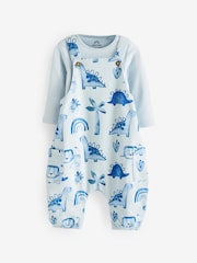 Pale Blue Jersey Baby Dungarees And Bodysuit (0mths-2yrs) - Image 3 of 6