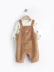 Tan Bear Baby Corduroy Dungaree And Bodysuit Set (0mths-2yrs) - Image 1 of 9