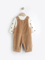 Tan Bear Baby Corduroy Dungaree And Bodysuit Set (0mths-2yrs) - Image 2 of 9