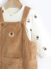 Tan Bear Baby Corduroy Dungaree And Bodysuit Set (0mths-2yrs) - Image 4 of 9